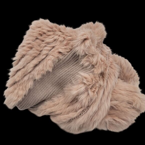 Love Taken 100%  Rabbit fur  Long vest With Textured Knit Sides  Size M - Picture 11 of 16